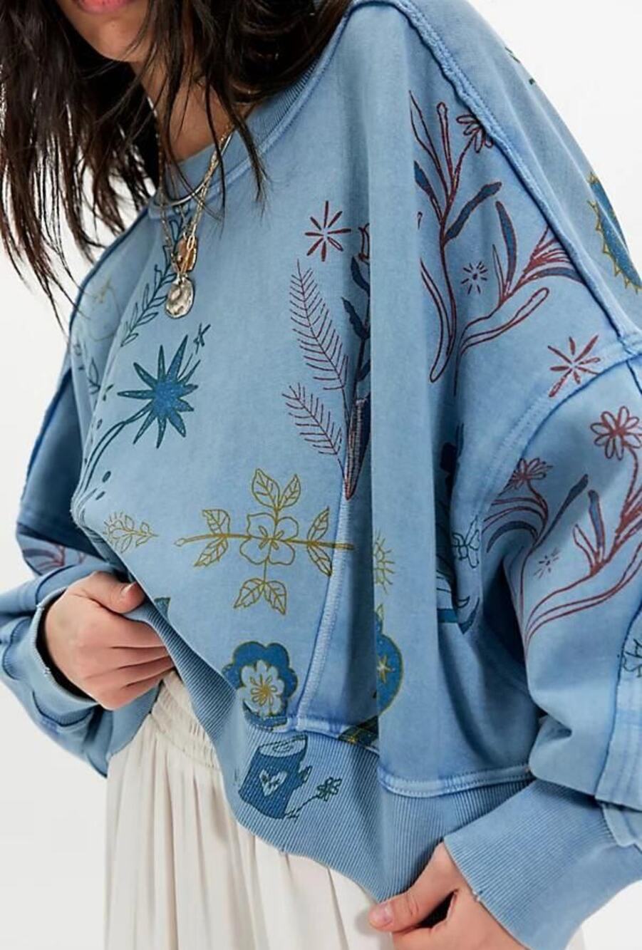NWT Free People Gaia Sweatshirt | Folk Combo | Size S